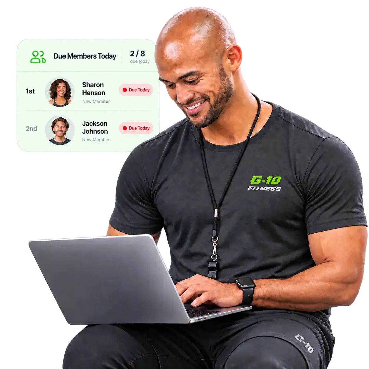 Gym owner managing memberships and renewals with G10 Fitness