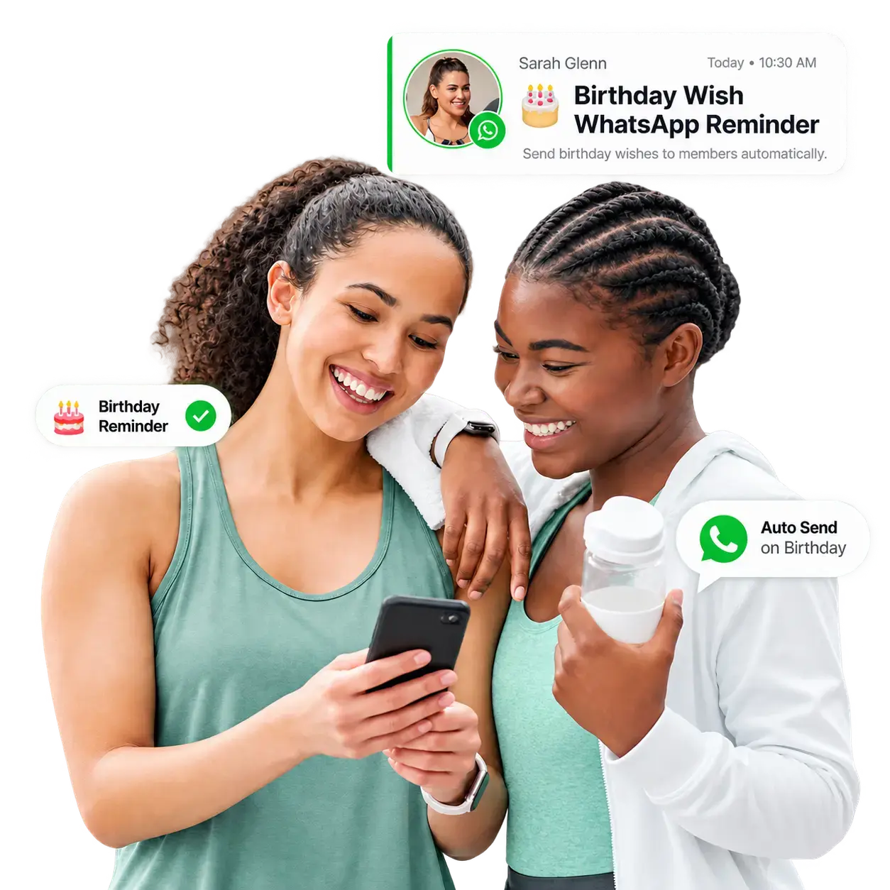 Trainer engaging with a gym member